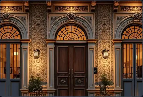 Detailed architectural finishing and joinery